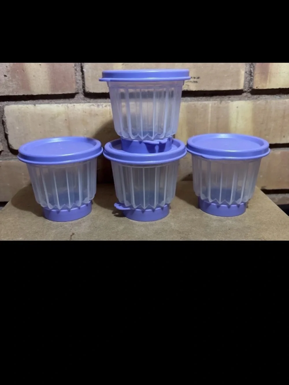 Tupperware Mini Jello Jellette Molds Purple Sheer Set X 4 Gelatin Dessert Cups